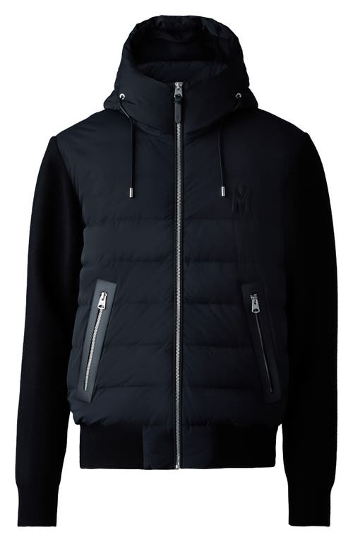 Mackage Andrew Quilted Down Stretch Mixed Media Jacket In Black