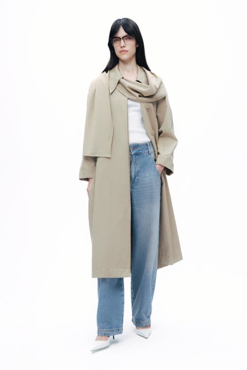 Shop Nocturne Shawl-designed Trench Coat In Beige