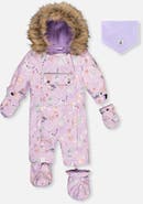 Deux par Deux Play Cat Faux Fur Hood Car Seat One Piece Snowsuit