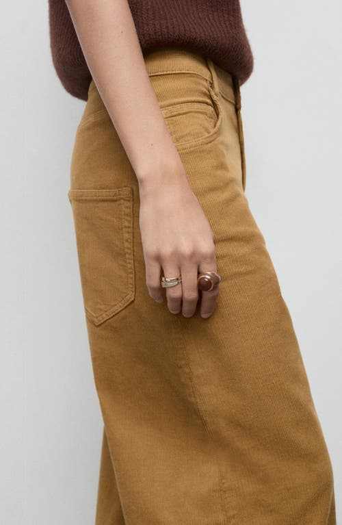 Mango Wide Leg Corduroy Pants In Brown
