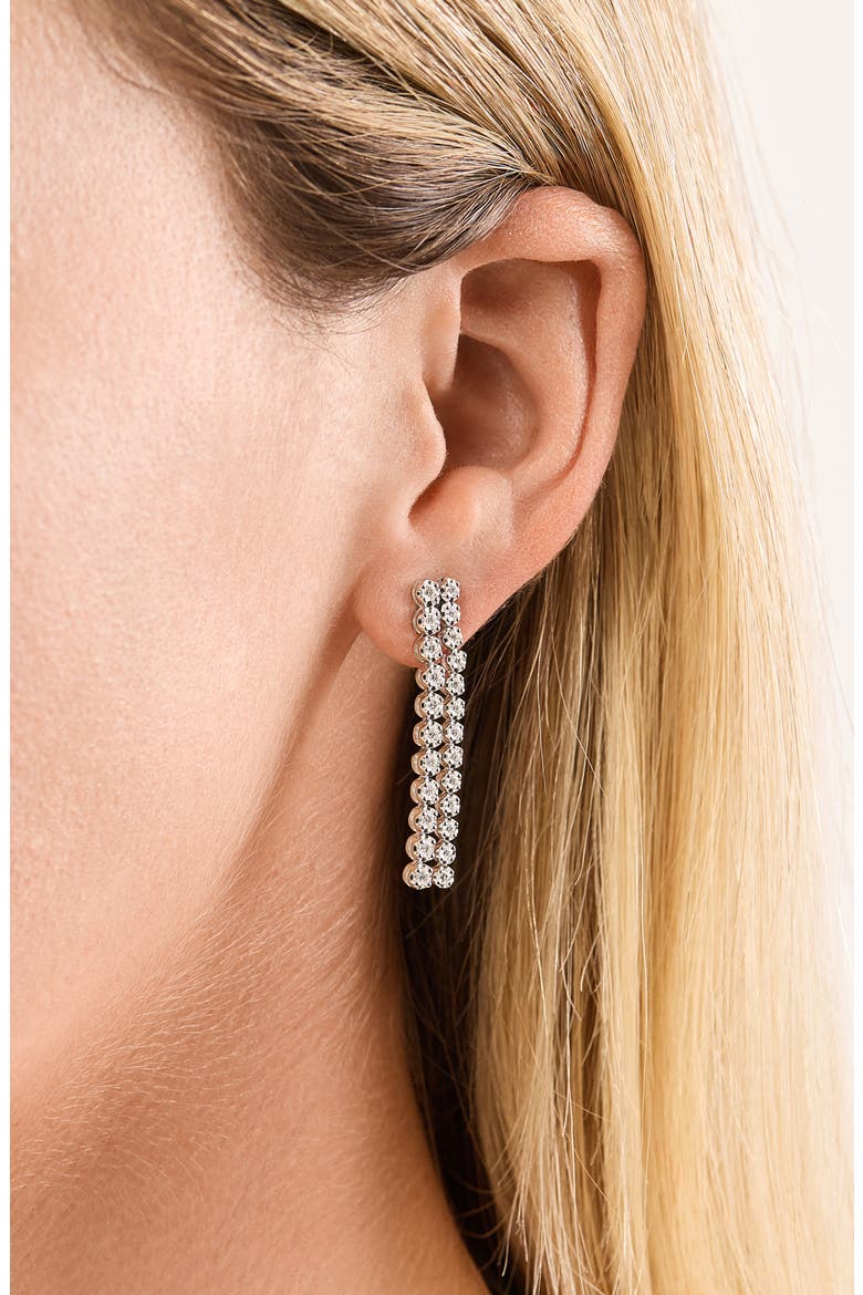 18K Gold Audrey Diamond Double Drop Earrings (Online Trunk Show), Alternate, color, 18K WHITE GOLD