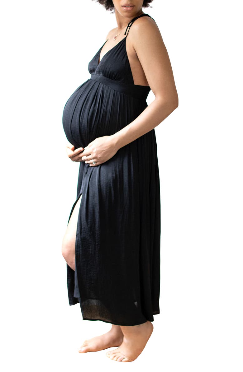 Emilia George Oxord Maternity/Nursing Sundress, Alternate, color, Oxford Black