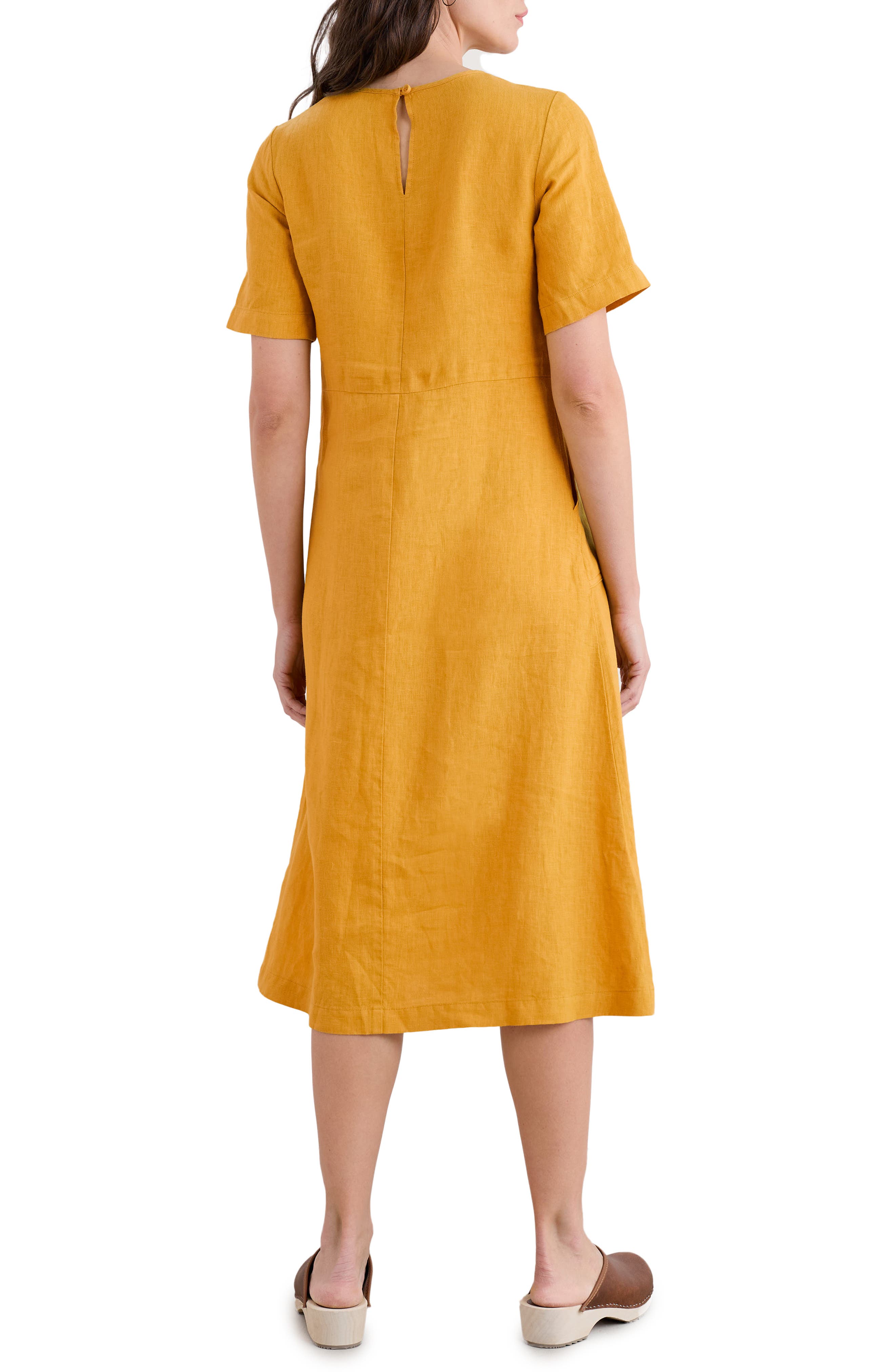 Grass Wave Linen Midi Dress - image 2