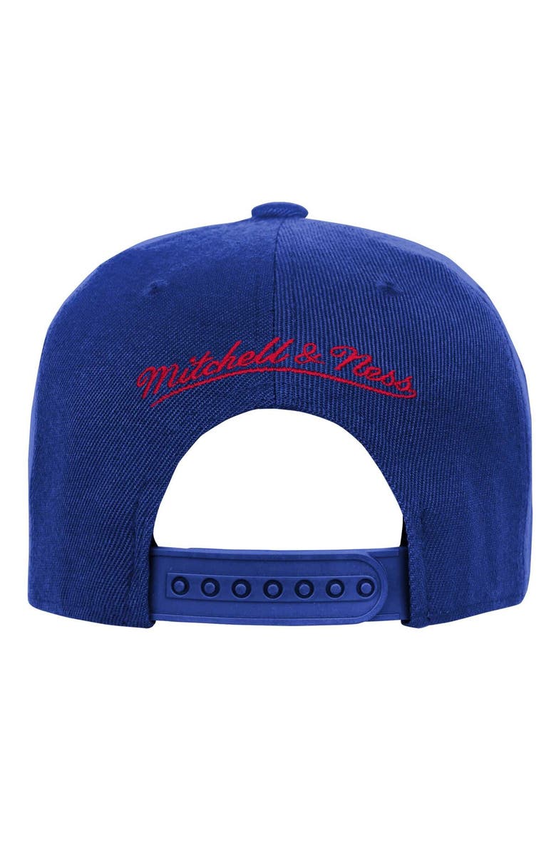 Mitchell & Ness Youth Mitchell & Ness White/Royal Kansas Jayhawks Retro Sport Color Block Script Snapback Hat, Alternate, color, 