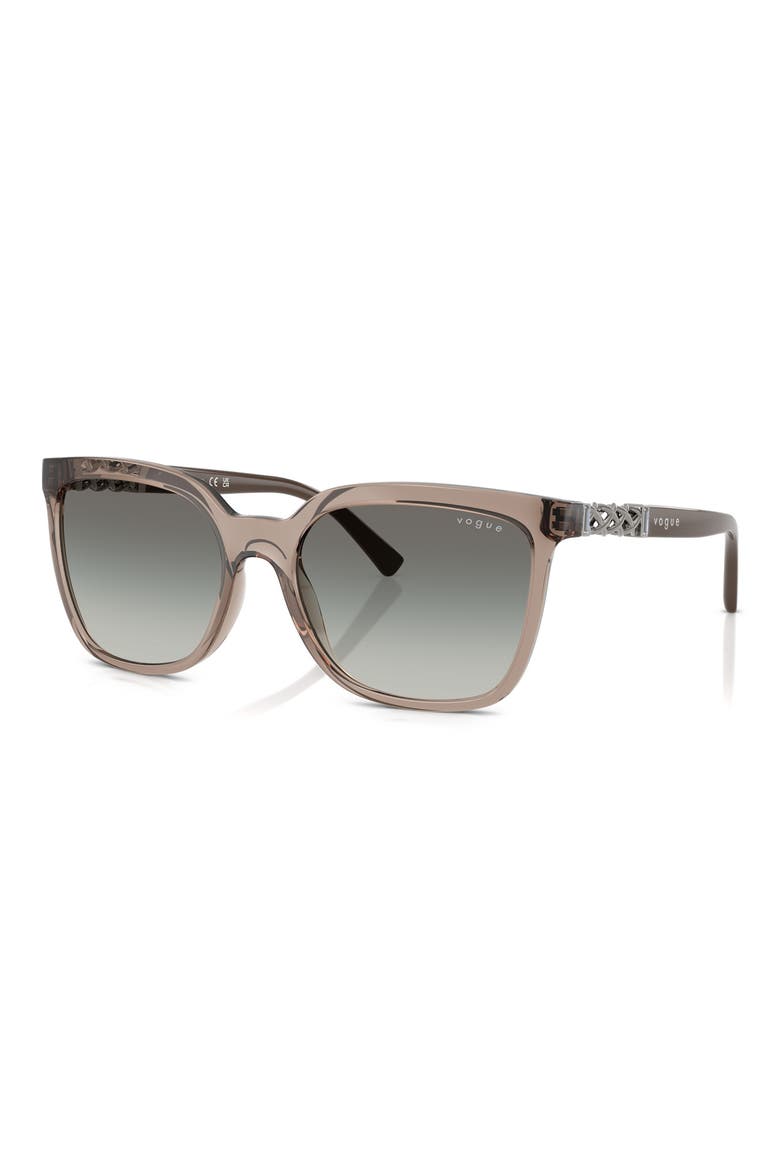 55mm Polarized Gradient Square Sunglasses, Alternate, color, TRANSPARENT BROWN