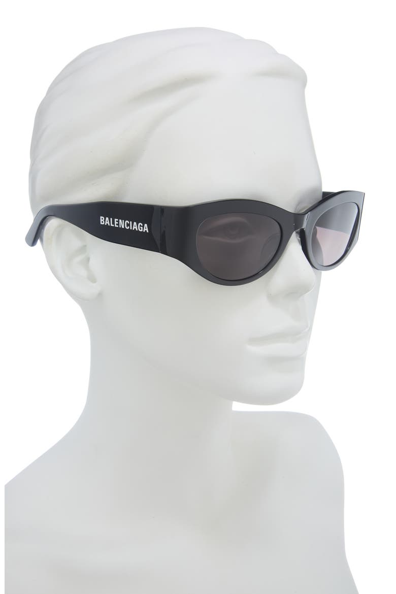 54mm Polarized Round Sunglasses, Main, color, BLACK BLACK GREY