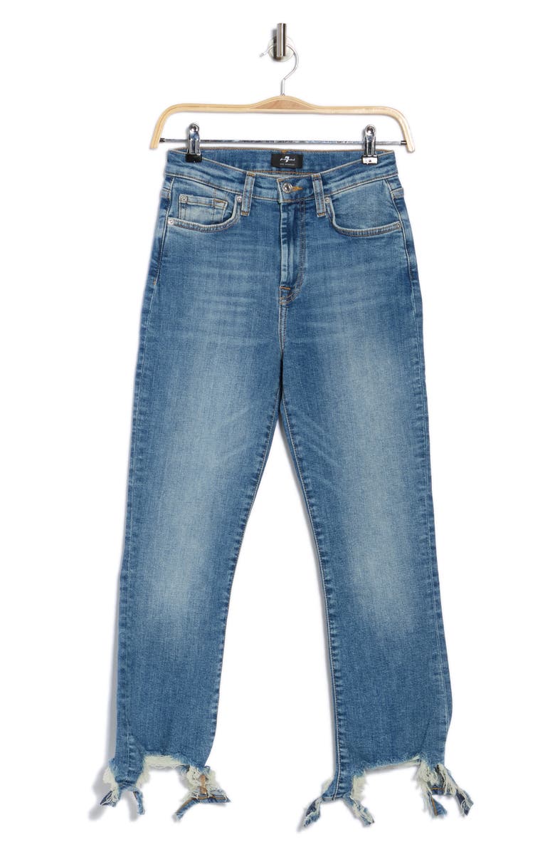 7 For All Mankind High Waist Slim Kick Flare Distressed Jeans, Alternate, color, Elora