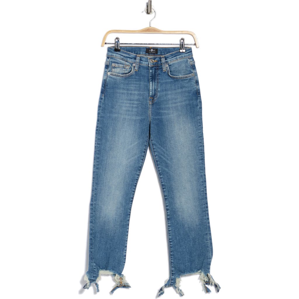 7 For All Mankind High Waist Slim Kick Flare Distressed Jeans