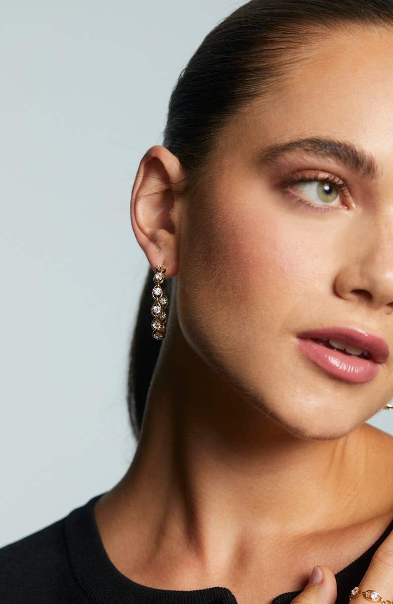 Nadri It Girl Medium Hoop Earrings, Alternate, color, Gold