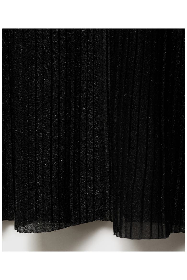 Metallic Micropleat Dress, Alternate, color, BLACK