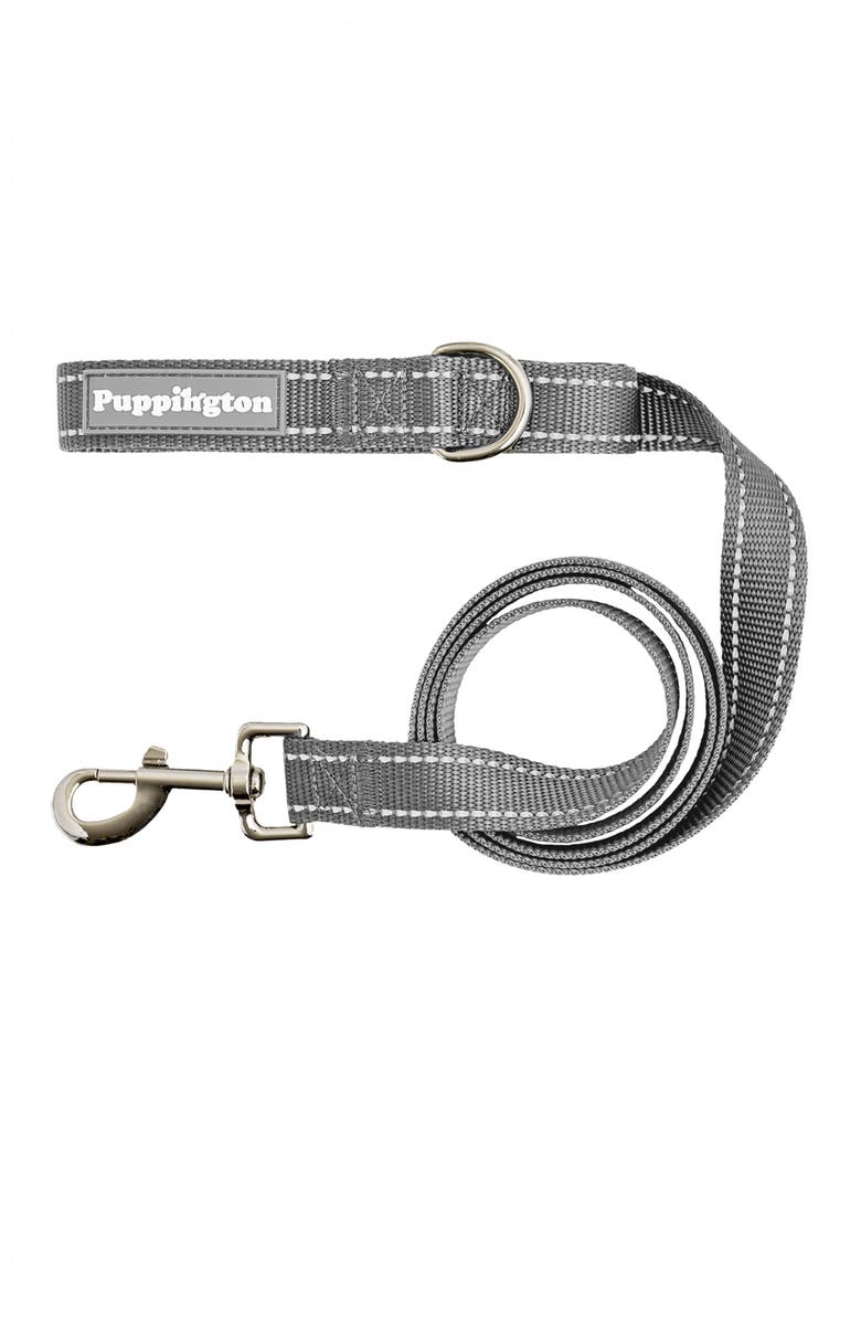 Puppington Reflective Leash, Main, color, Charcoal Gray
