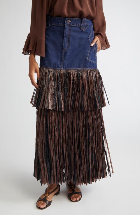 【Johanna Ortiz】ストライプ gathered maxiスカート Striped gathered maxi skirt in multicoloured - Johanna Ortiz