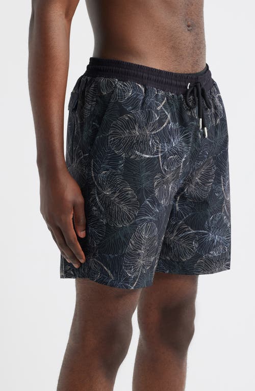 Stone Rose Jungle Monstera Print Swim Trunks