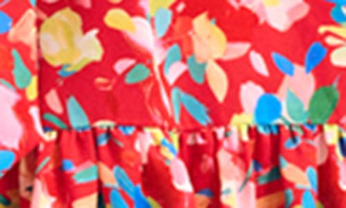 Isaac Mizrahi New York Floral Print Tie Waist Long Sleeve Minidress