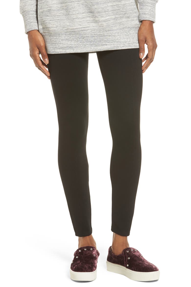 Lyssé High Waist Seamed Leggings, Main, color, BLACK