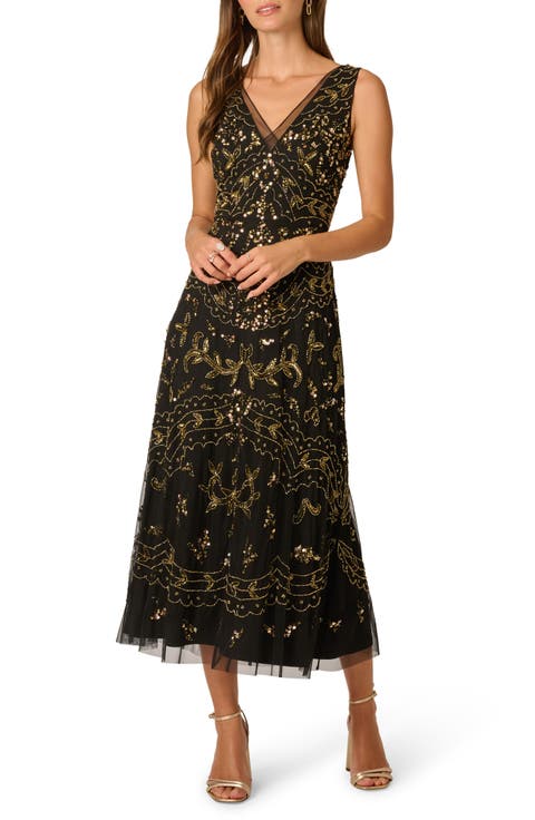 Beaded Sequin Cocktail Dress