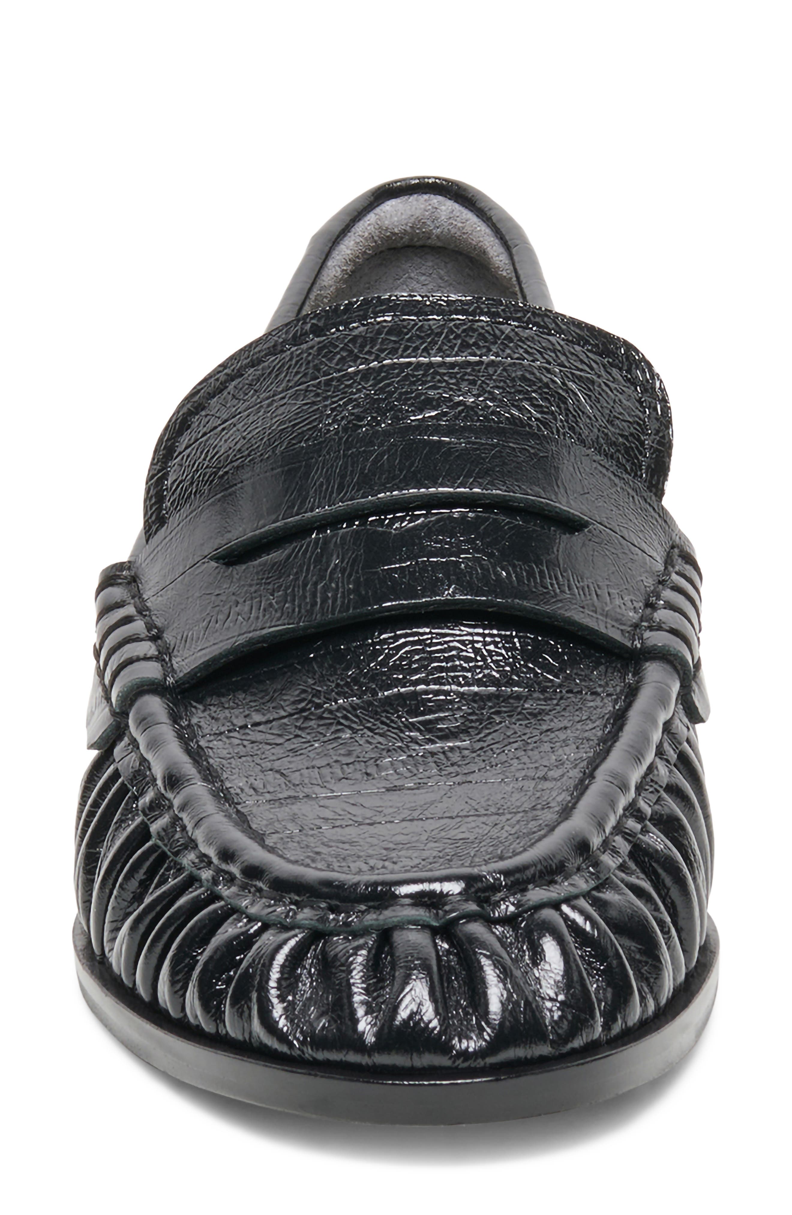 Baxen Penny Loafer, Alternate, color, NOIR EMBOSSED LEATHER