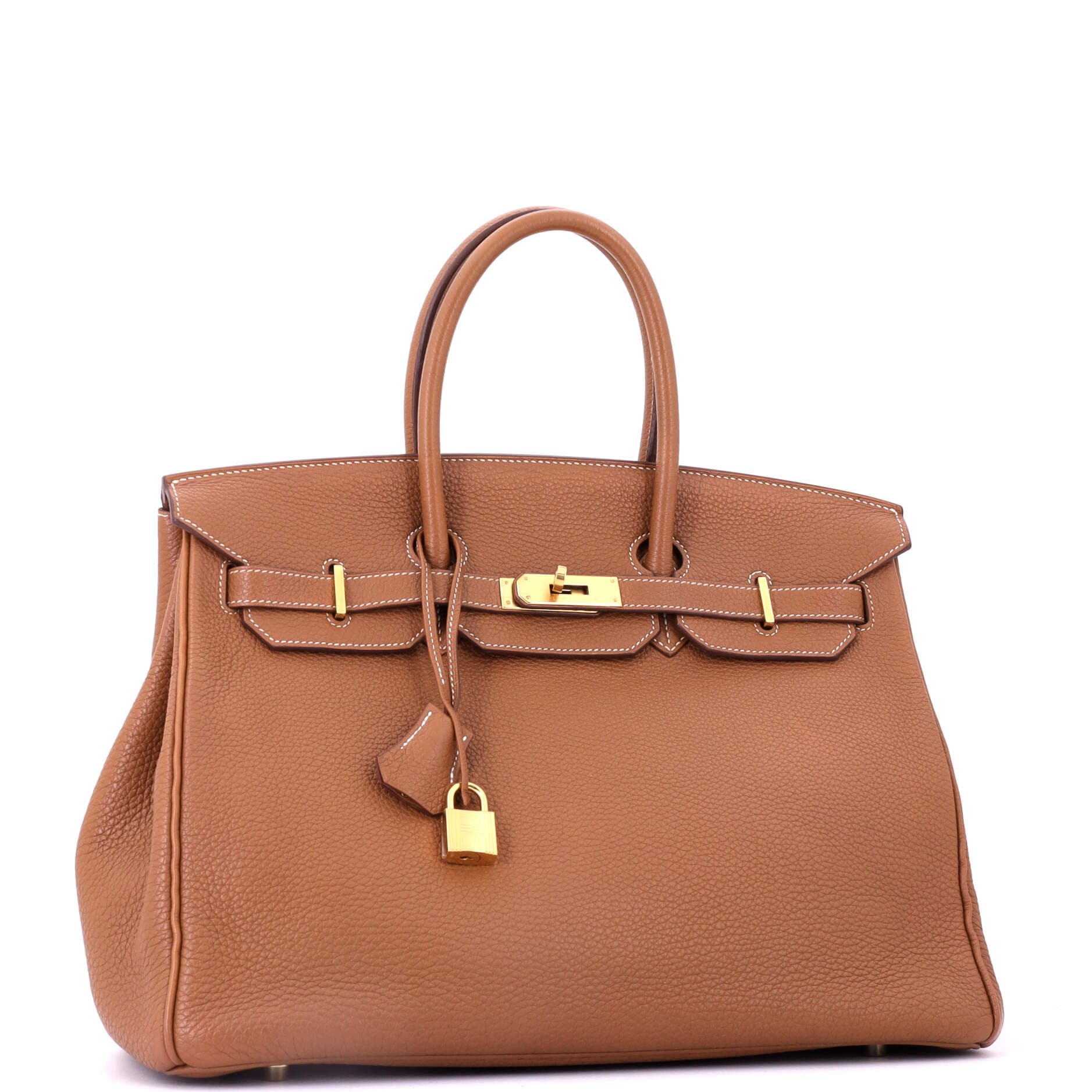 Pre-Owned Hermes Birkin Handbag Brown Togo with Gold Hardware 35, Alternate, color, Gold