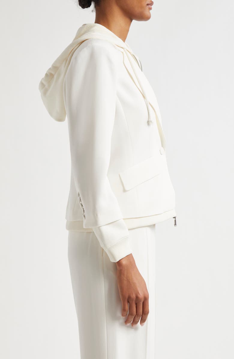 Cinq à Sept Le Petite Khloe Zip-Up Hoodie Blazer, Alternate, color, Ivory/ Ivory