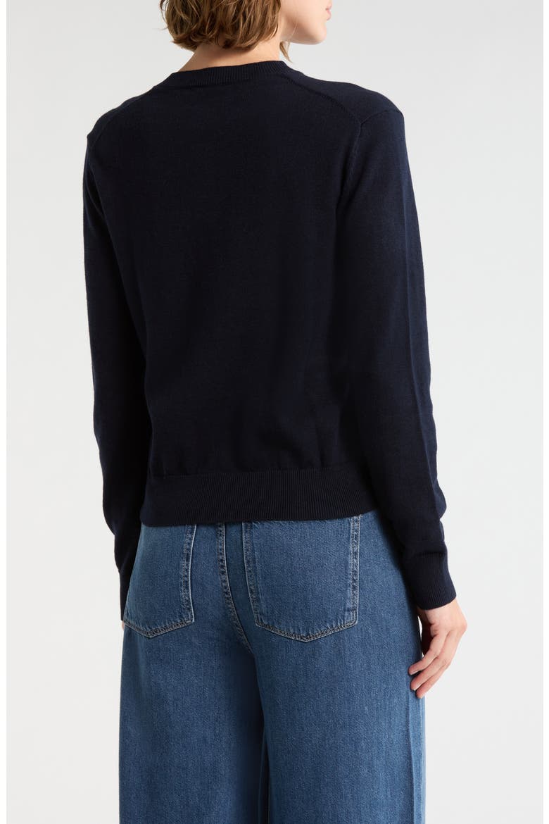 Brinn Button Front Cardigan, Alternate, color, NAVY