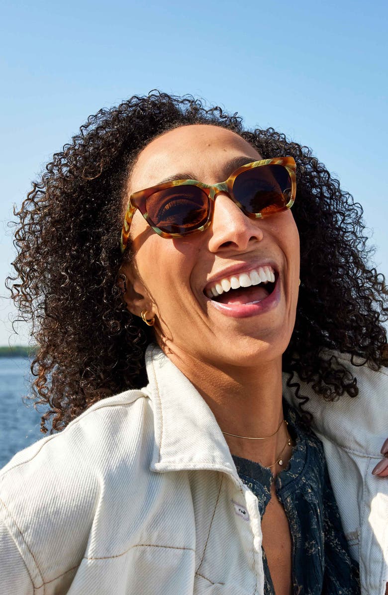 eyebobs Overlook 50mm Polarized Cat Eye Sunglasses, Alternate, color, Brown And Green Pattern