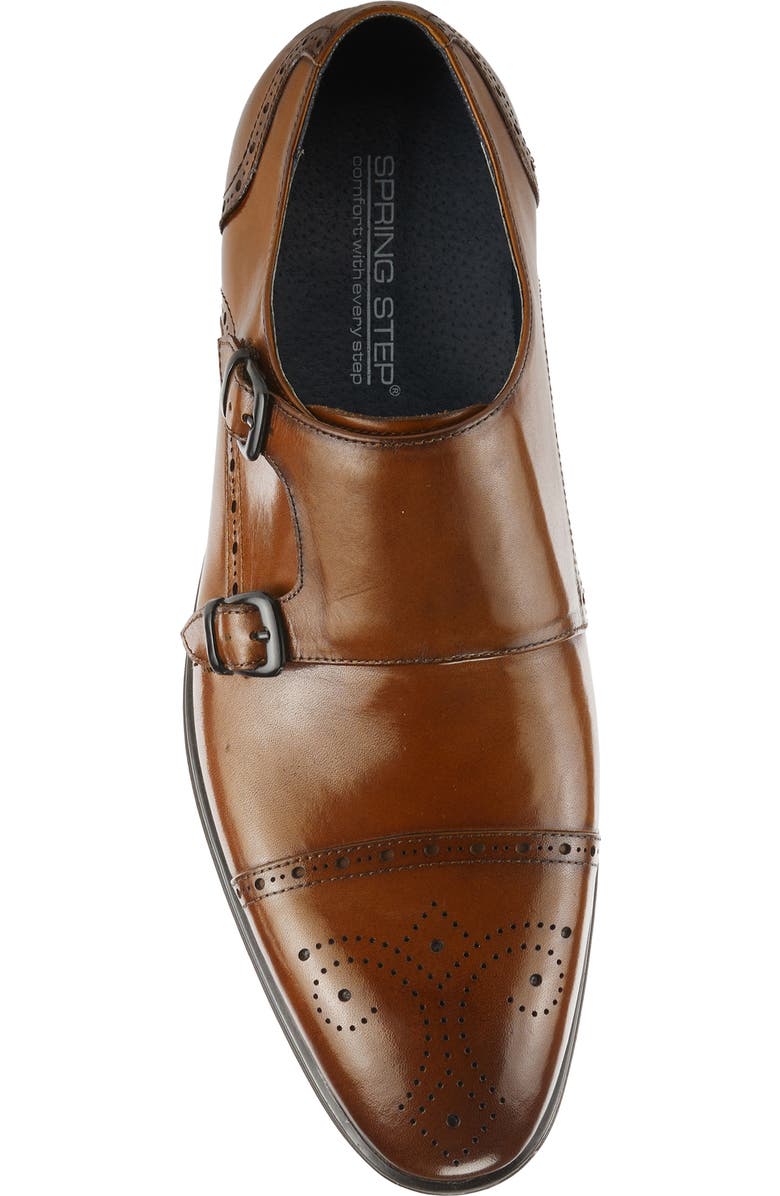 Spring Step Ezra Double Monk Strap Leather Loafer, Alternate, color, Camel