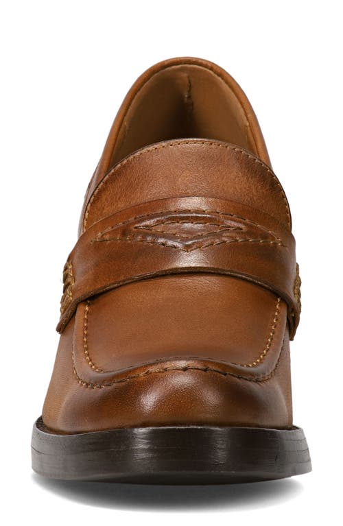 Frye Jean Stacked Heel Loafer In Brown