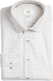 1863 by Eterna Modern Fit Check Non-Iron Cotton Twill Dress Shirt