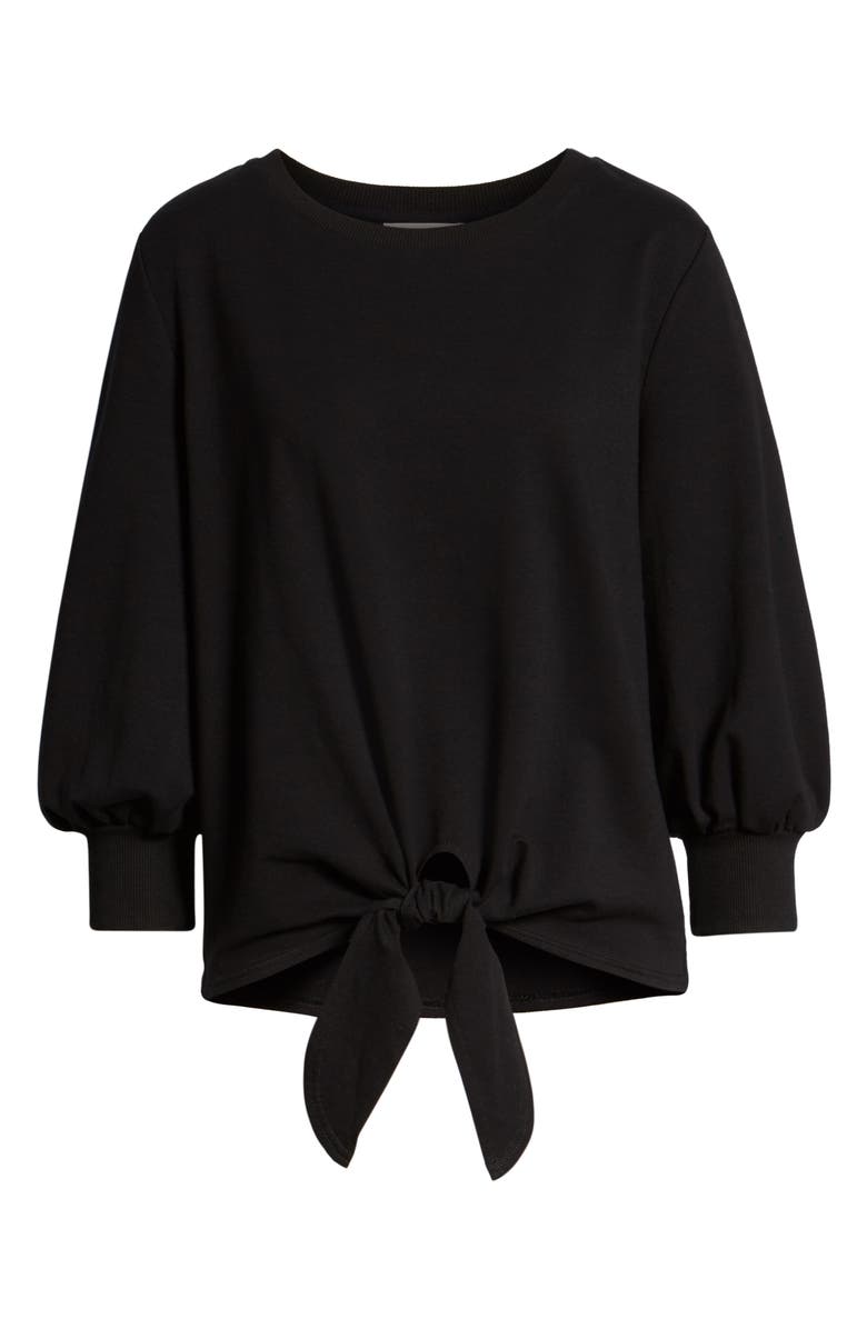 &.Layered Tie Front Sweatshirt, Alternate, color,