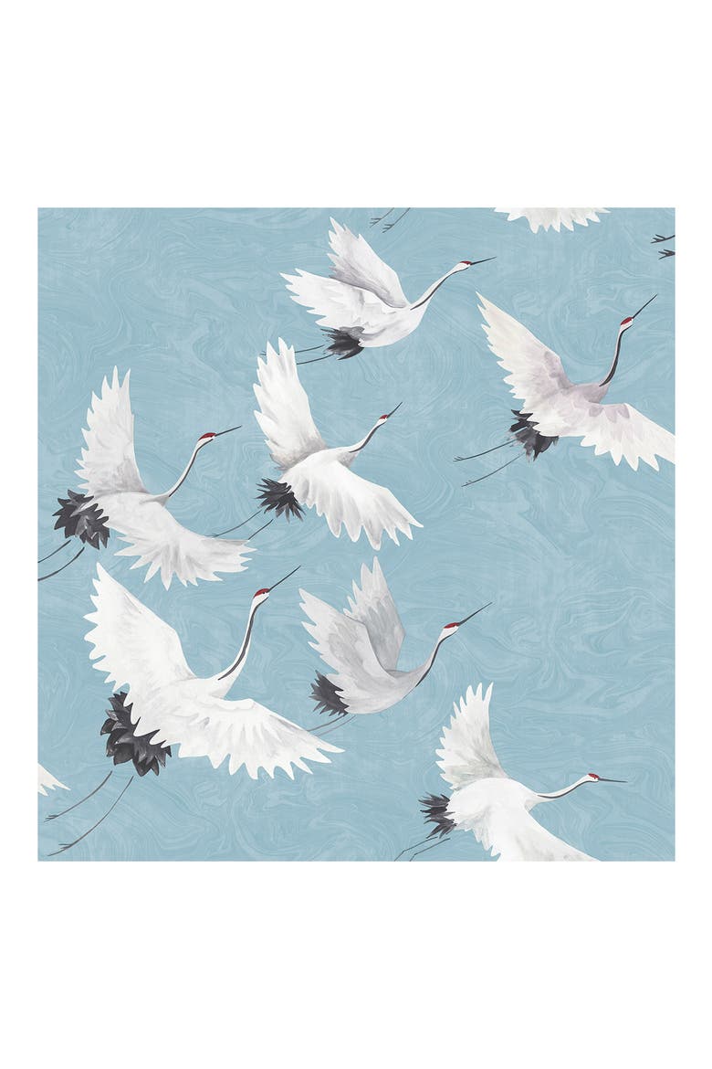 Halcyon Blue Peel & Stick Wallpaper, Main, color, BLUE