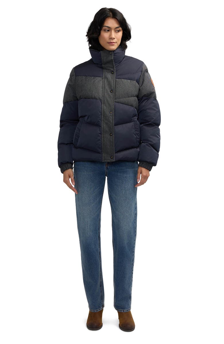 Scotch & Soda Skyla Boxy Denim Puffer Jacket, Alternate, color, Indigo