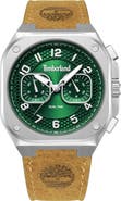 Timberland Mackinac Multifunction Chronograph Leather Strap Watch, 44mm x 25mm