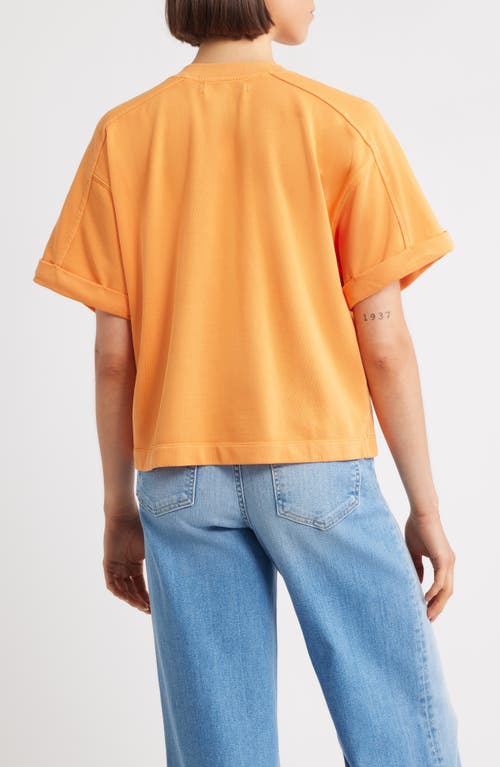 City Blues Brie Boxy Short Sleeve Sweatshirt In Yellow