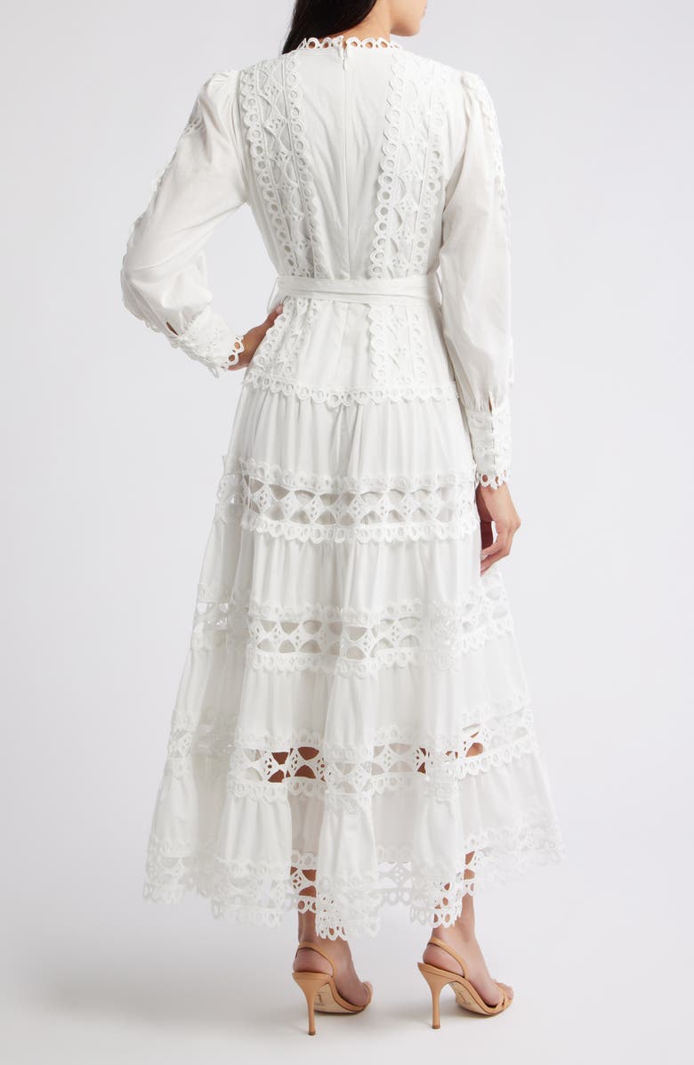 LAYERED WITH LOVE Lace Trim Long Sleeve Cotton Maxi Dress, Alternate, color,
