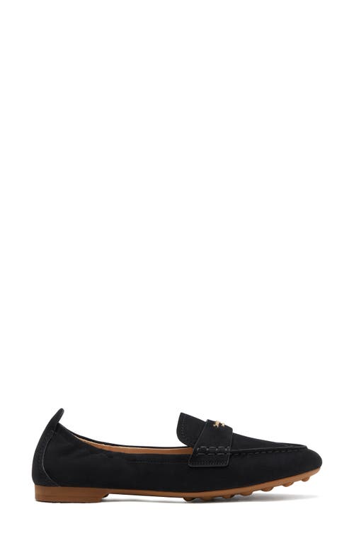 Kate Spade Eliza Logo-plaque Suede Loafers In Black