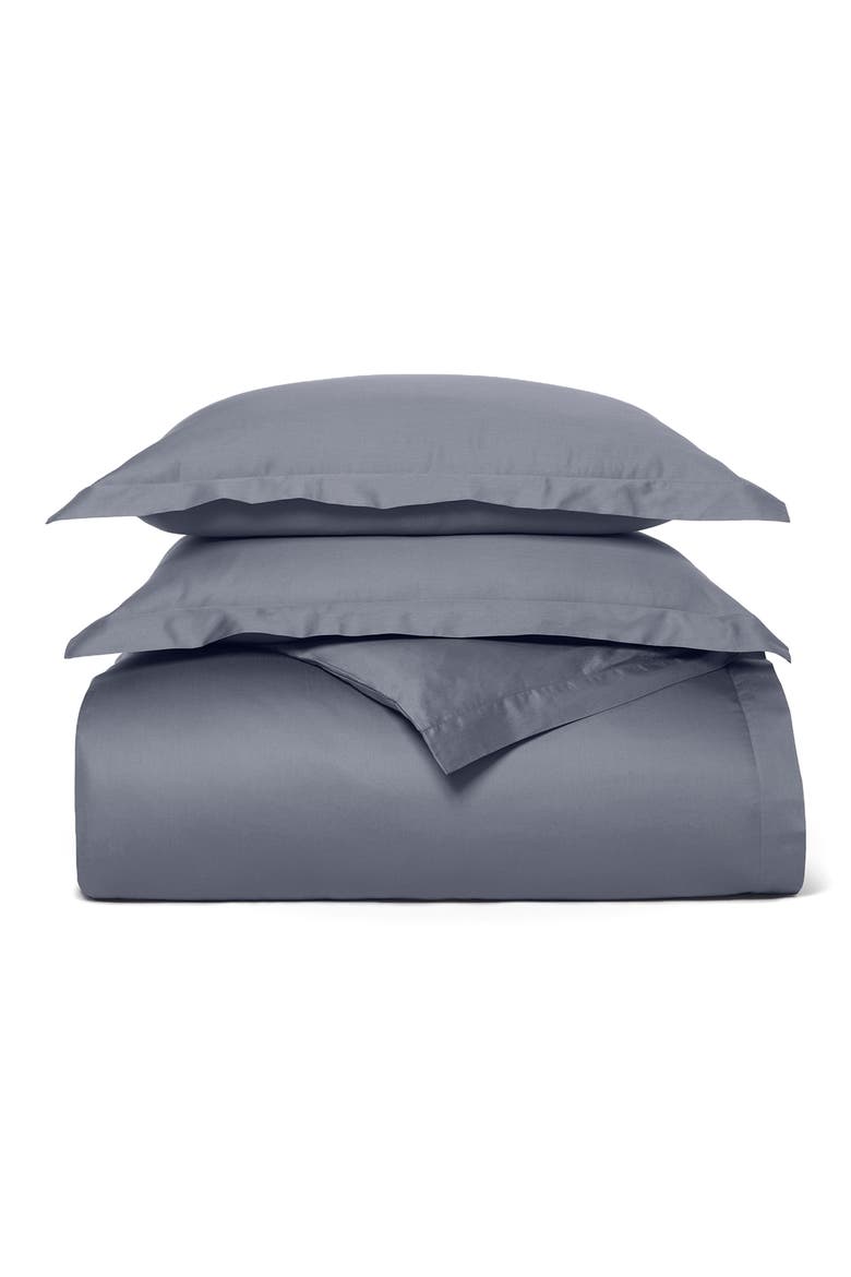 Percale Hemmed 300 Thread Count Duvet Cover & Shams Set, Main, color, MINERAL