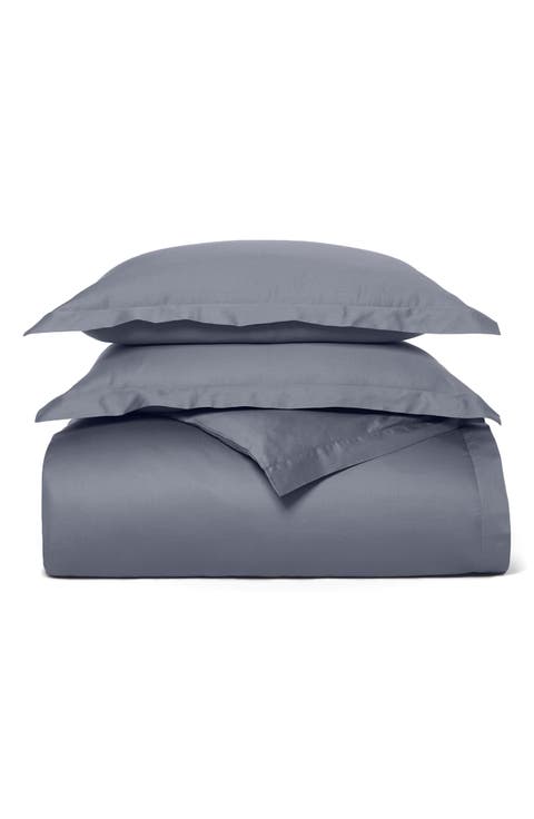 Percale Hemmed 300 Thread Count Duvet Cover & Shams Set