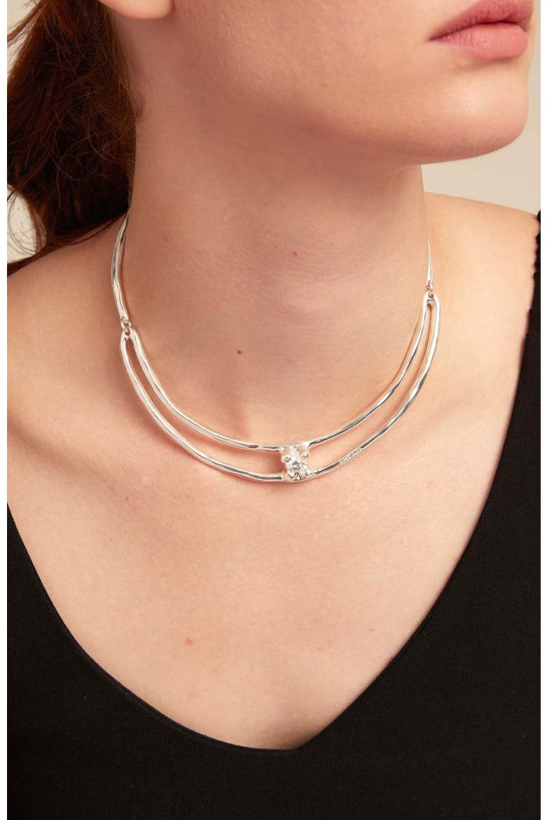 Twin Radiance Collar, Alternate, color, Silver