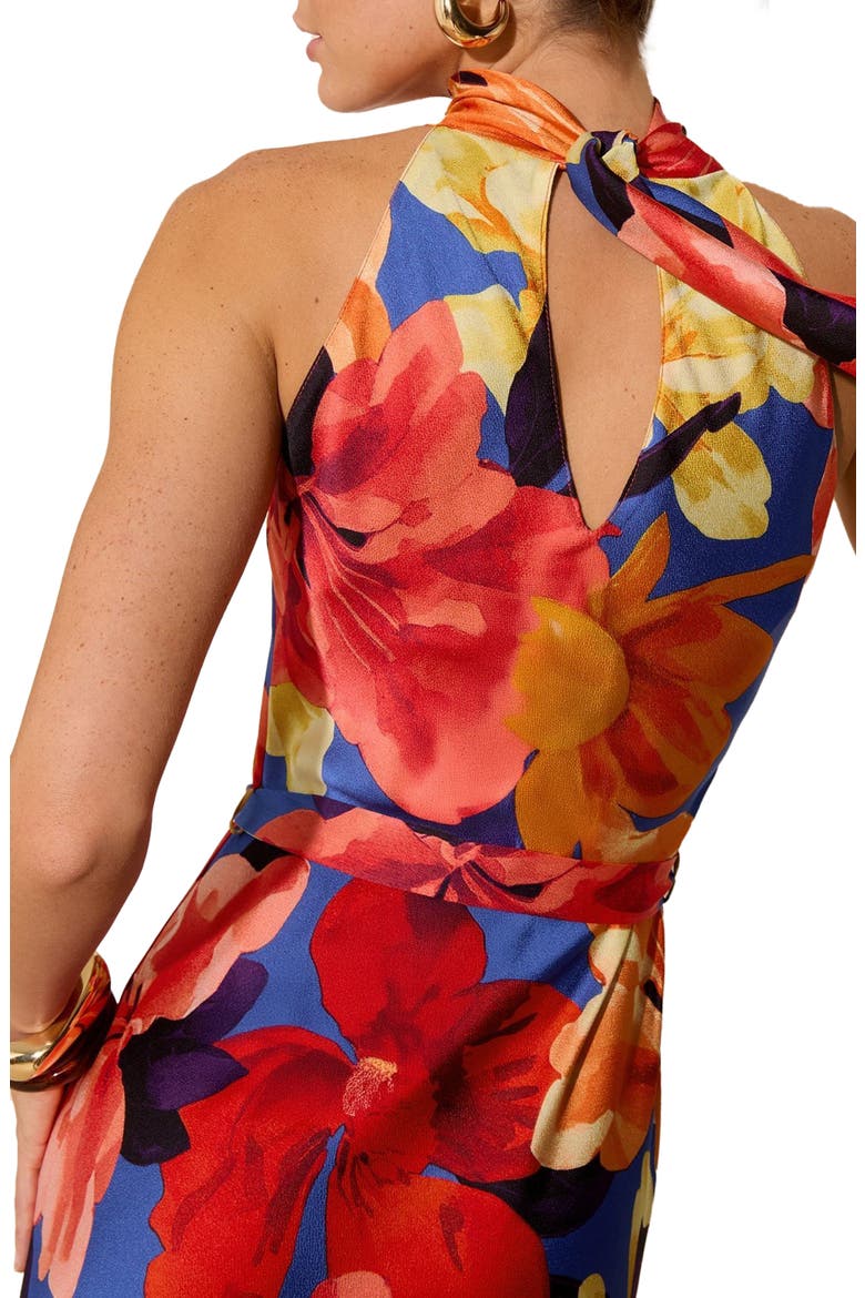 Print Sleeveless Midi Dress, Alternate, color, BLUE