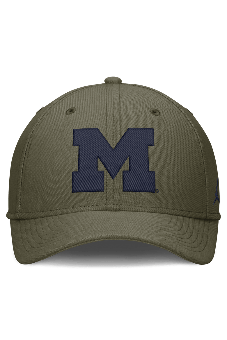 Men's Jordan Brand  Olive Michigan Wolverines Primetime SwooshFlex Dri-FIT Hat, Alternate, color, Olive