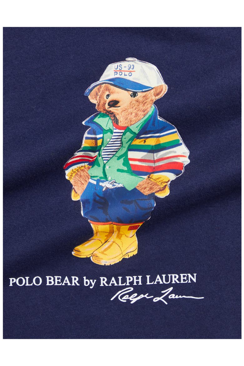 Polo Bear Long Sleeve Cotton Graphic T-Shirt & Joggers Set, Alternate, color, NEWPORT NAVY/ CANARY YELLOW