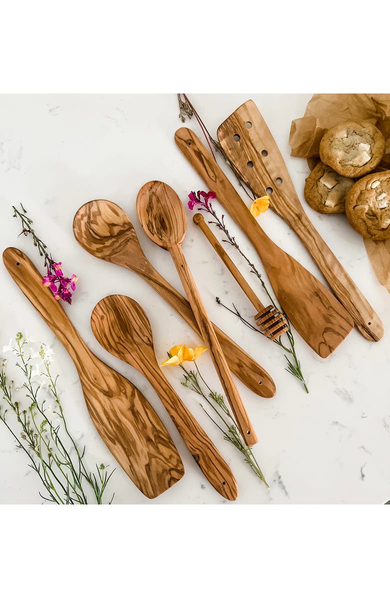CILIO Toscana Olivewood 7 Piece Utensil Set, Alternate, color, Brown
