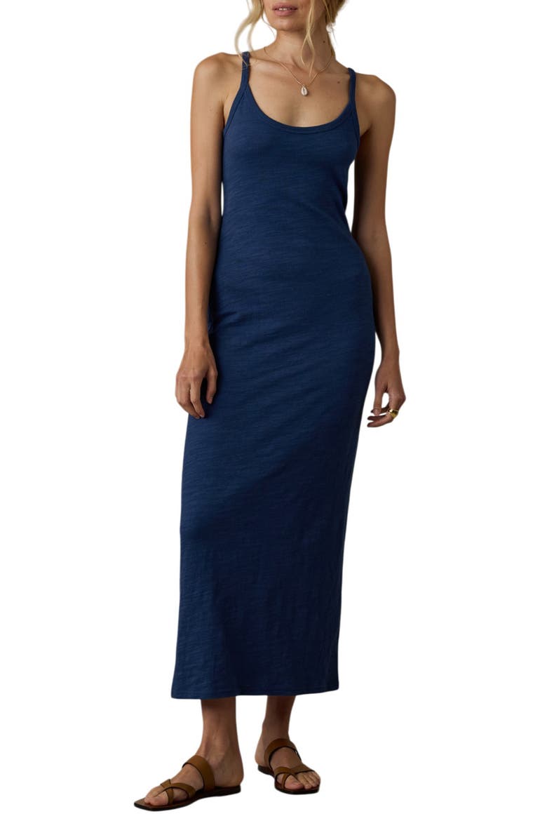 Sunwashed Slub Organic Cotton Maxi Tank Dress, Alternate, color, SEA NAVY