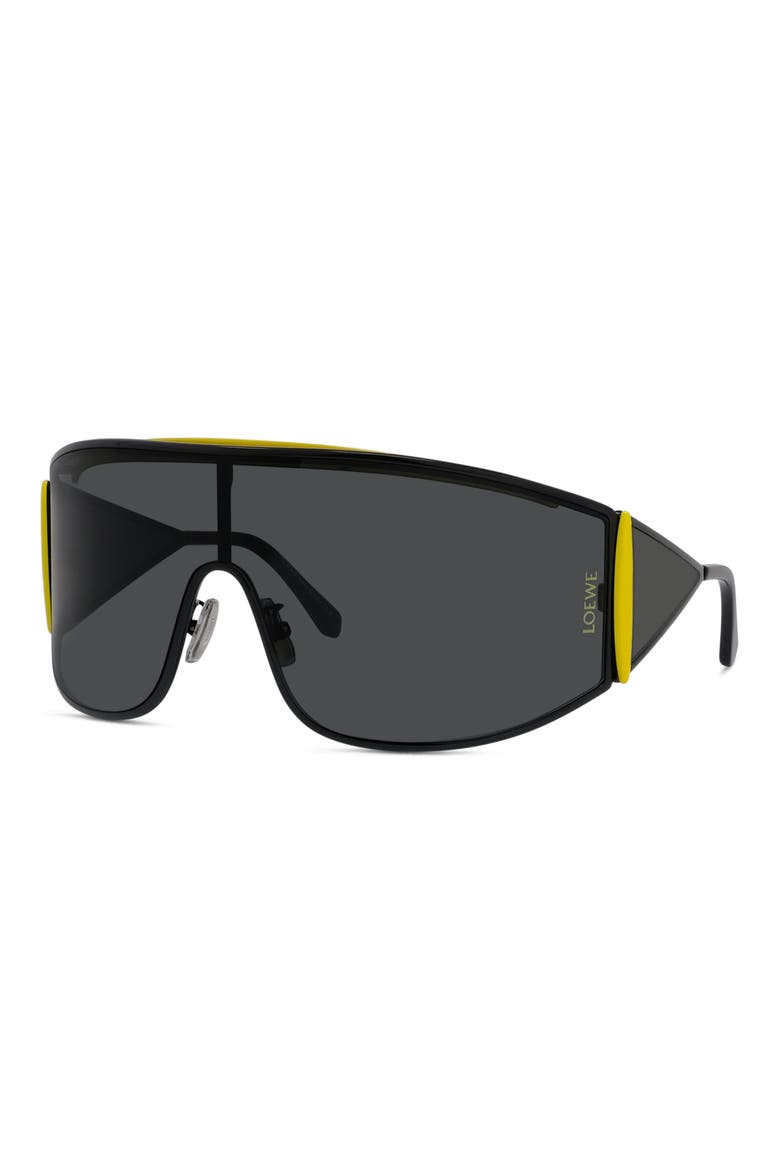 Signature 138mm Mask Sunglasses, Alternate, color, MATTE BLACK / SMOKE