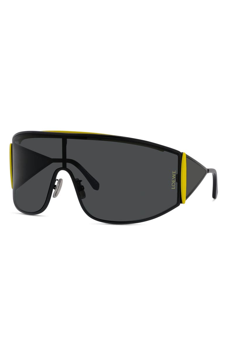 Loewe Signature 138mm Mask Sunglasses, Alternate, color, Matte Black / Smoke