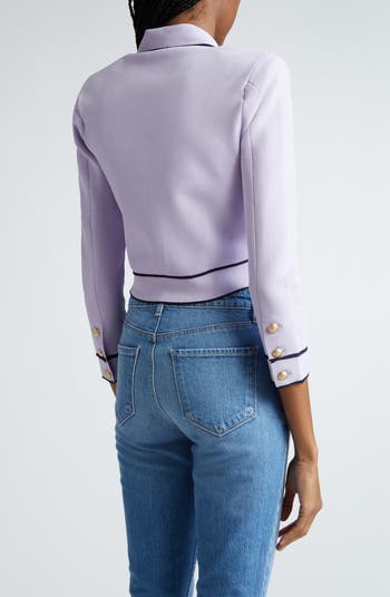 Neo Contrast Trim Crop Sweater Jacket