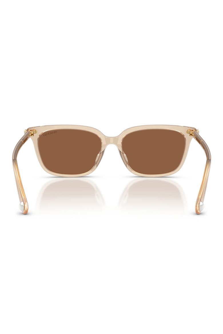 56mm Pillow Sunglasses, Alternate, color, MILKY BEIGE / BRONZE