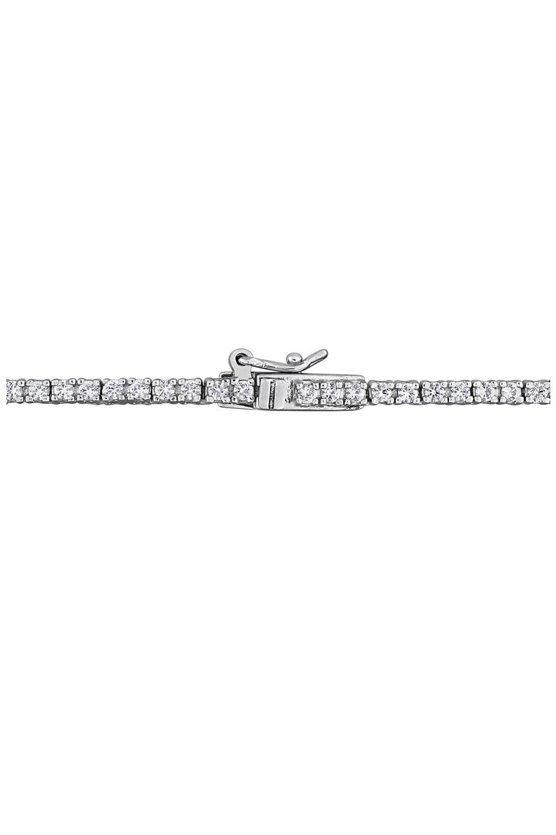 Lab Created White Sapphire Tennis Necklace, Alternate, color, METALLIC SILVER