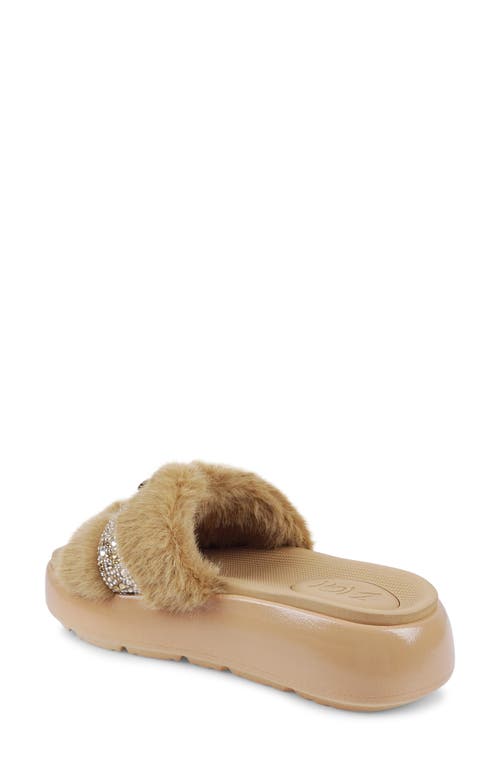 Zigi Finley Faux Fur Platform Sandal In Neutral