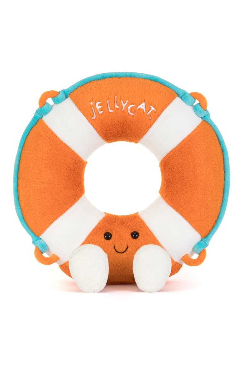 Amuseables Life Ring Large Plushie, Main, color, ORANGE